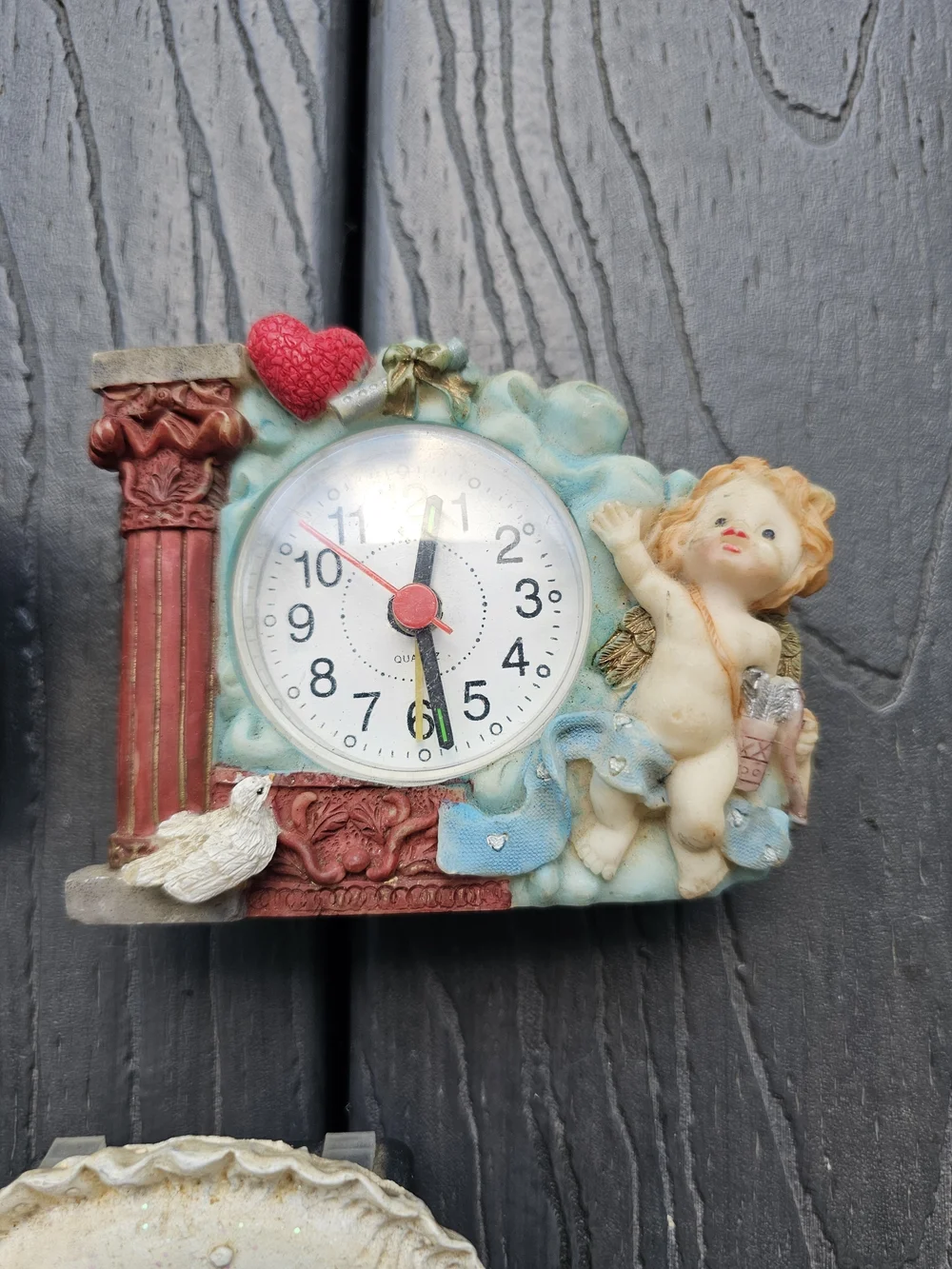 Lot of 5 Vintage 1990s Miniature Cherub / Angel Quartz Desk Clocks